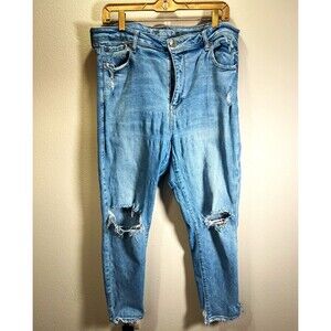 American Eagle Jeans Size 16 Modern Indie Sleaze Cut Out Super Stretch Long Jean